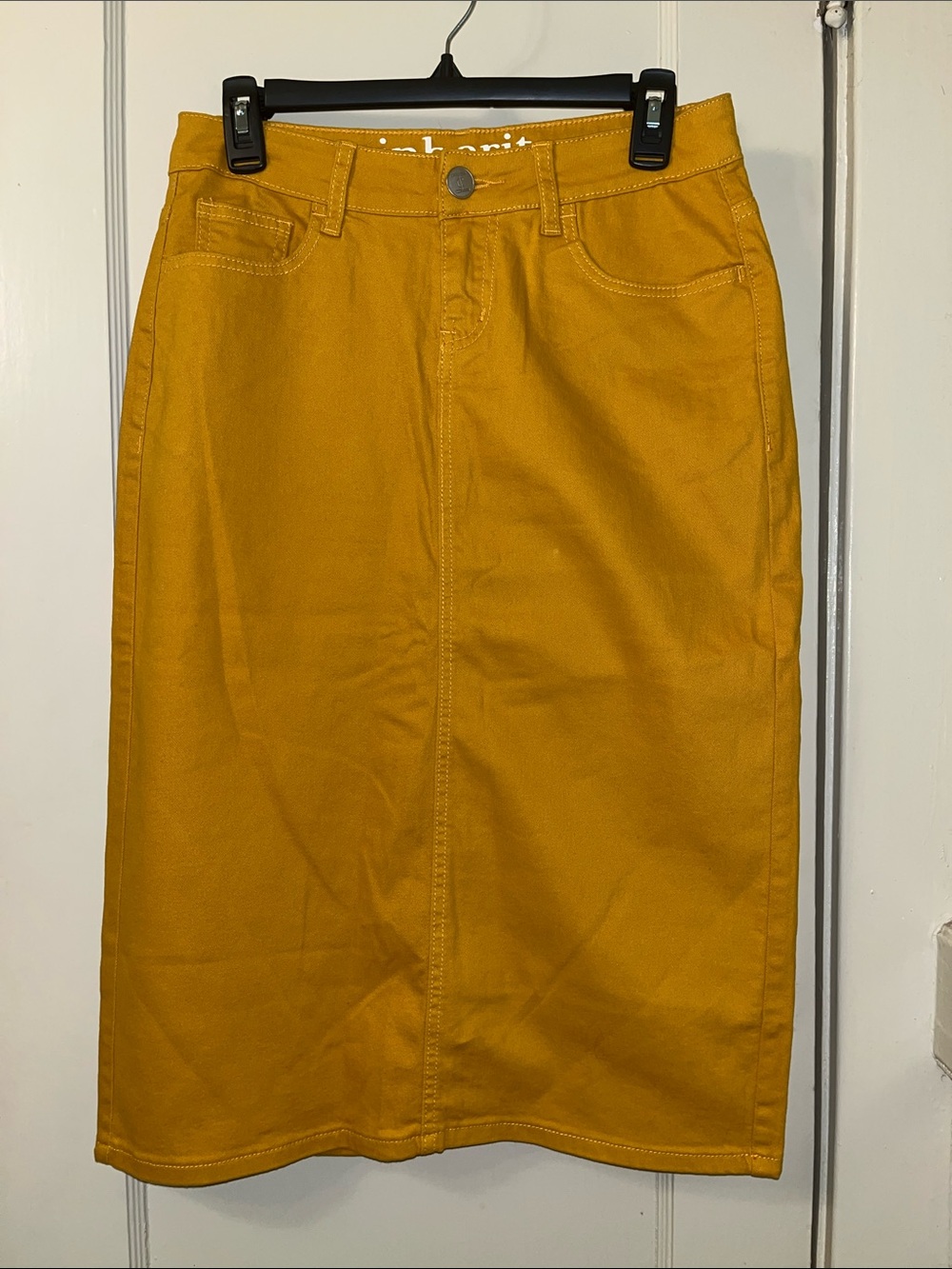 Women's Mustard Midi Skirt